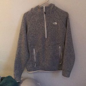 North Face 1/4 zip wool hoodie